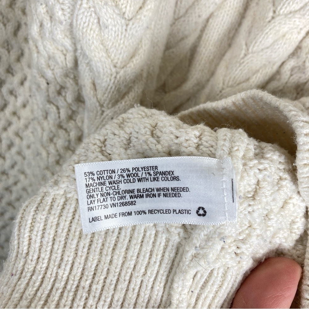 Nili Lotan Cream Cable Knit Crewneck Sweater - Picture 12 of 14